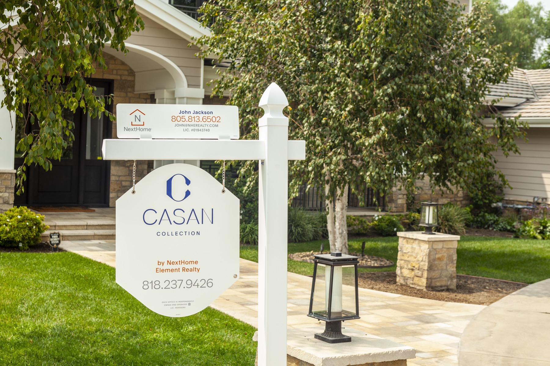CASAN Collection sign presentation at a luxury home
