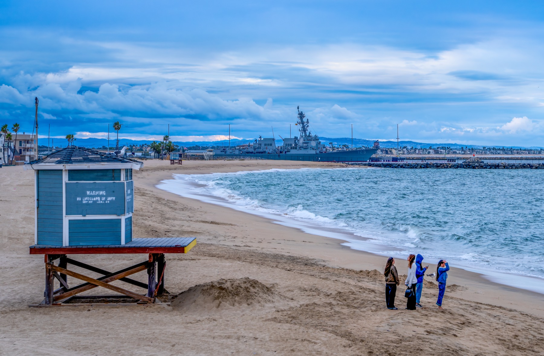 USS Higby off the Seal Beach coast